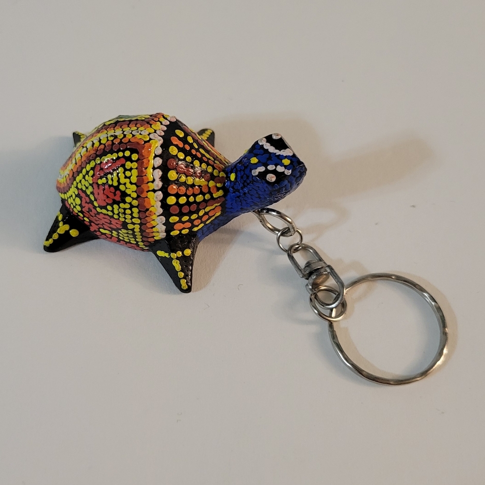 Hand Crafted Painted Turtle Keychain